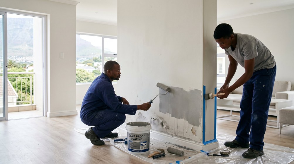 Professional painters at work in Olympus, Pretoria East