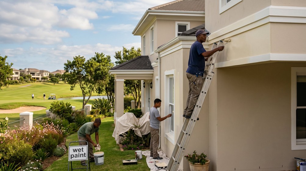 Professional painters at work in Silver Lakes, Pretoria East