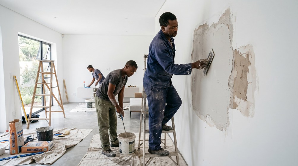 Professional painters at work in Die Wilgers, Pretoria East