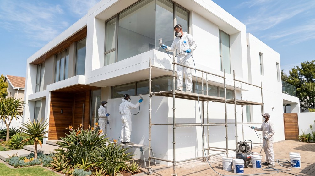 Professional painters at work in Menlo Park, Pretoria East